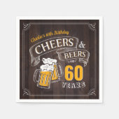 Holz jubelt und Bier jedes Alters Geburtstag Serviette (Vorderseite)