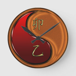 Holz Kaninchen Runde Wanduhr