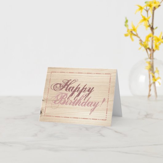 Holz Karte (Gelbe Blume)