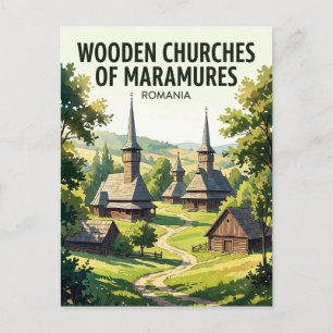 Holz Kirchen von Maramures Rumänien Postkarte