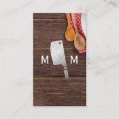 Holz | Koch-Messer-Monogramm Visitenkarte (Vorderseite)