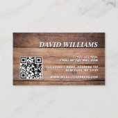 Holz-Konstruktion QR-Code Bold Rustic Visitenkarte (Rückseite)