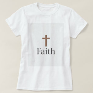 Holz Kreuz Faith T-Shirt