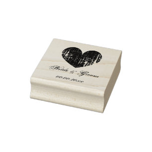 Holz-Kunst-Hochzeitsstempel mit vintage Herz und T Gummistempel