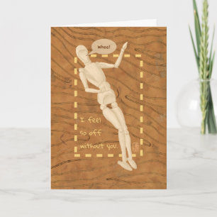 Holz-Künstler-Modell "Whoa!" Vermisse Dich Karte