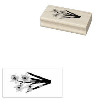 Holz-Kunststempel Frühlingsdaffodils Gummistempel