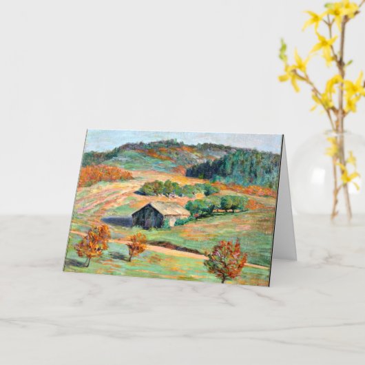 Holz - Landschaft im Frühfall Karte (Gelbe Blume)