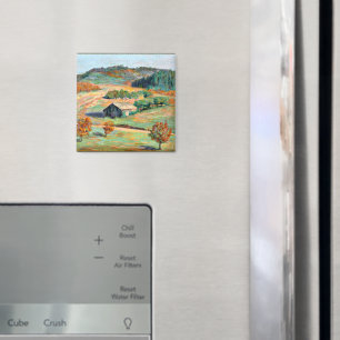 Holz - Landschaft im Frühfall Magnet