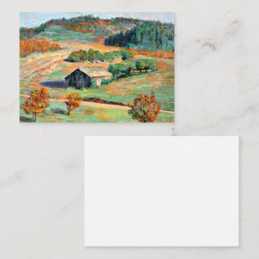 Holz - Landschaft im Frühfall Mitteilungskarte (Vorne/Hinten)