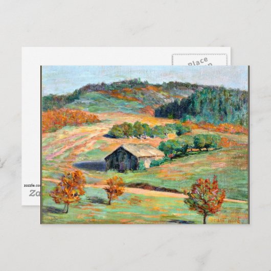 Holz - Landschaft im Frühfall Postkarte (Vorne/Hinten)