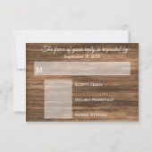 Holz, Laterne und Aquamarin, Korallen-Blume RSVP Karte (Rückseite)