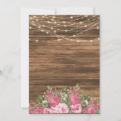 Holz, Laternen und Mauve Pink Blume Hochzeit Einladung (Rückseite)