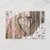 Holz Lavendel und Spitzen Rustikale Hochzeitsfeier Platzkarte (Rückseite)