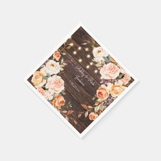 Holz, Licht, Rosa und Pfirsichblüten Serviette (Ecke)