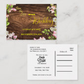 Holz-Liebe - eine rustikale Textur Save the Date Mitteilungskarte (Vorne/Hinten)