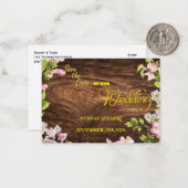 Holz-Liebe - eine rustikale Textur Save the Date Mitteilungskarte (Vorderseite/Rückseite Beispiel)