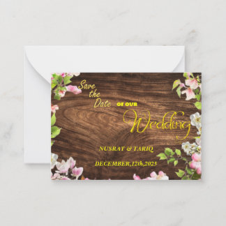 Holz-Liebe - eine rustikale Textur Save the Date Mitteilungskarte
