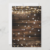 Holz & Lights Diamant Hochzeitskleid Brautparty Einladung (Rückseite)