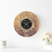 Holz Lights Diamonds 50. Hochzeitstag Große Wanduhr (Zuhause)