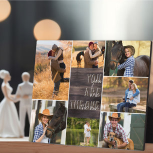Holz-Look Sie sind der Eine Foto-Collage Fotoplatte