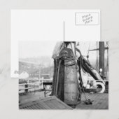 Holz-Maiden, Foltergerät, 1910er Postkarte (Vorne/Hinten)