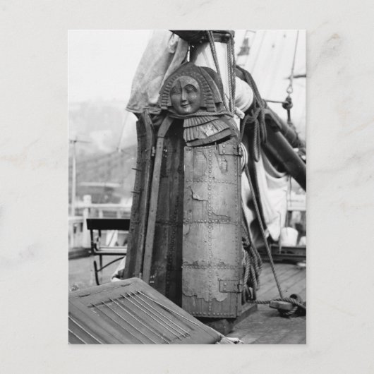 Holz-Maiden, Foltergerät, 1910er Postkarte (Vorderseite)