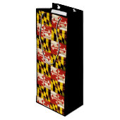 Holz Maryland Flaggen Weinbeutel Geschenktüte Für Weinflaschen (Rückseite Schrägansicht)