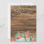 Holz, Mason Jars und Aquamarin, Korallen Blume Hoc Einladung (Rückseite)