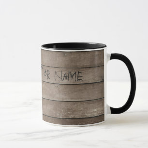 Holz mit eingeprägtem Namen Tasse