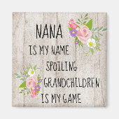 Holz mit rosa, Lila Blütennana/Großmutter Magnet (Vorne)