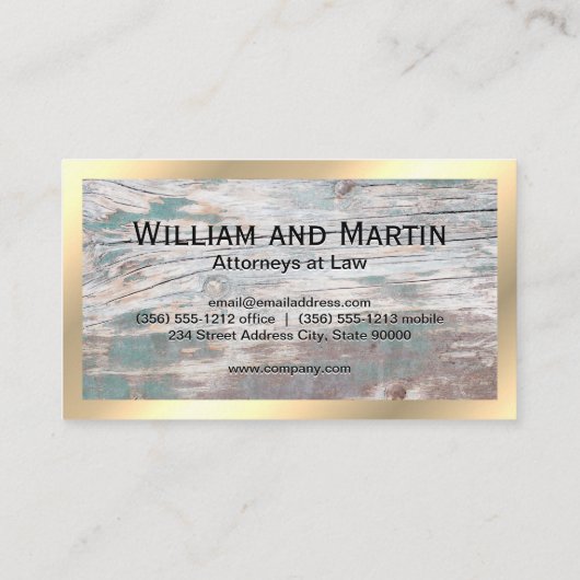 Holz | Monogramm | QR-Code Visitenkarte (Rückseite)