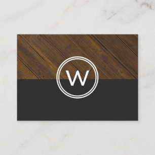 Holz-Monogramm Zweifarbig Visitenkarte