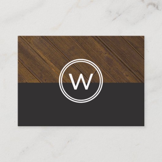 Holz-Monogramm Zweifarbig Visitenkarte (Vorderseite)