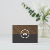 Holz-Monogramm Zweifarbig Visitenkarte (Stehend Vorderseite)