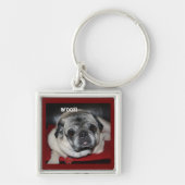 Holz, Mops Schlüsselanhänger (Vorne)