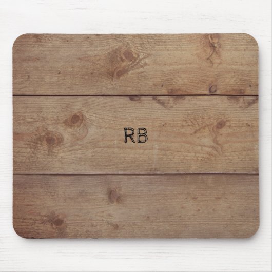 "Holz"-Mousepad mit (oder ohne) Initial(en) Mousepad (Vorne)