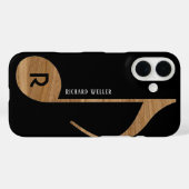 Holz-Musiknote mit Individuelle Name Case-Mate iPhone Hülle (Rückseite (Horizontal))