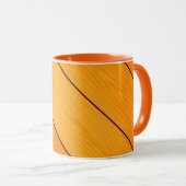 Holz Muster orange Kaffee Tasse (VorderseiteRechts)