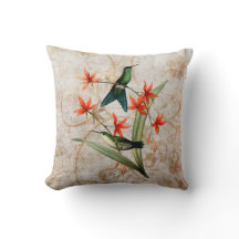 Holz-Nymphe-Kolibri-Vintage-Grunge-Wurfkissen
