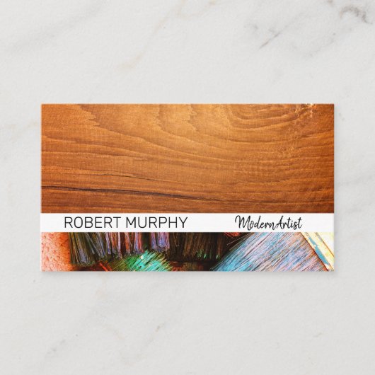 Holz | Pinsel Visitenkarte (Vorderseite)