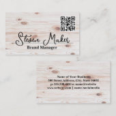 Holz | QR Code Business Card Visitenkarte (Vorne/Hinten)