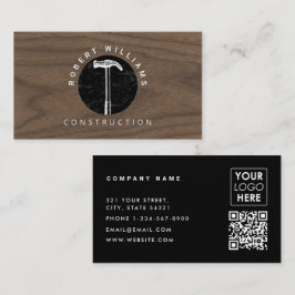 Holz-QR-Code-Geschäftslogo für Bauwesen Visitenkarte