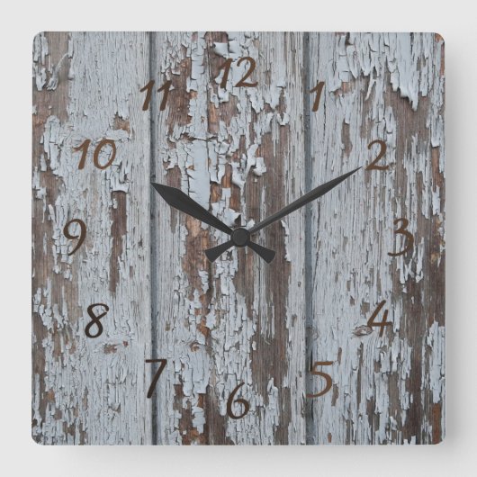 Holz Quadratische Wanduhr (Vorderseite)