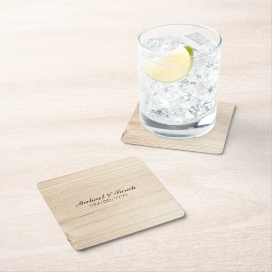 Holz Rechteckiger Pappuntersetzer (Vor Ort)