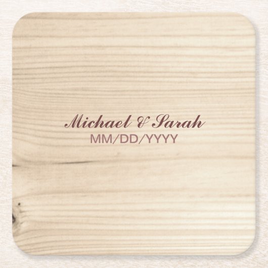 Holz Rechteckiger Pappuntersetzer (Vorderseite)