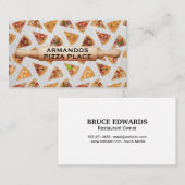 Holz-Rolling-Button | Pizza Slices Visitenkarte (Vorne/Hinten)