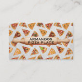 Holz-Rolling-Button | Pizza Slices Visitenkarte (Vorderseite)