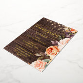 Holz Rosa & Pfirsichblüte mit Erntedank Lights Folieneinladung (Gedreht)