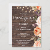 Holz Rosa & Pfirsichblüte w/Lights Freundlichkeit Einladung (Vorderseite)