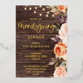 Holz Rosa & Pfirsichblüte w/Lights Freundlichkeit Folieneinladung (Vorderseite)